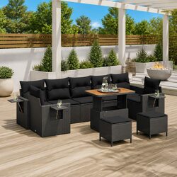 Versatile Black Modular Sofa Set for Your Garden