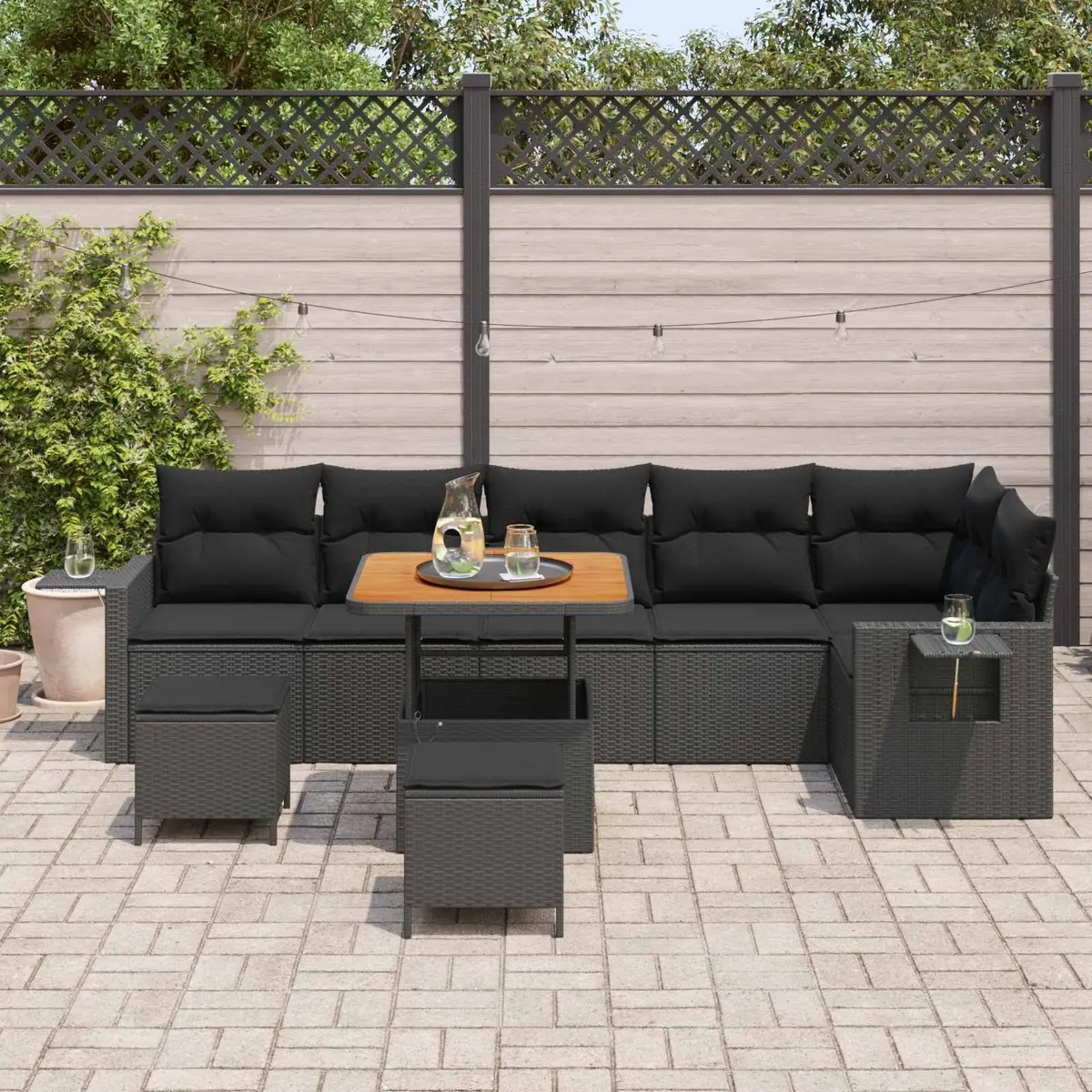 11-Piece Modular Garden Sofa for Outdoor Use