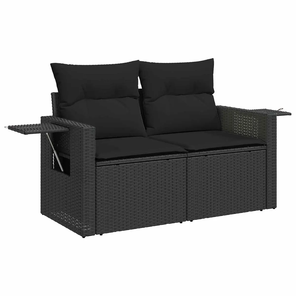 Modular Garden Sofa Set 13 Pieces Poly Rattan Black Patio Furniture