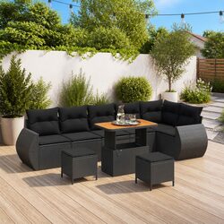 Practical 9 Piece Sofa Set for Outdoor Gatherings