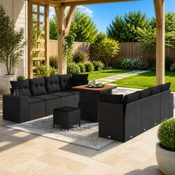 Practical 11-Piece Modular Sofa Set for Outdoor Living