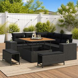 Versatile 8-Piece Outdoor Garden Sofa Set with Cushions