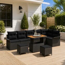 Practical 9-Piece Modular Garden Sofa Set for Your Home