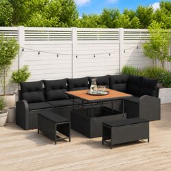 Versatile 9-Piece Outdoor Sofa Set with Storage Compartments