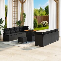 Practical Black Outdoor Sofa Set with Storage Solutions