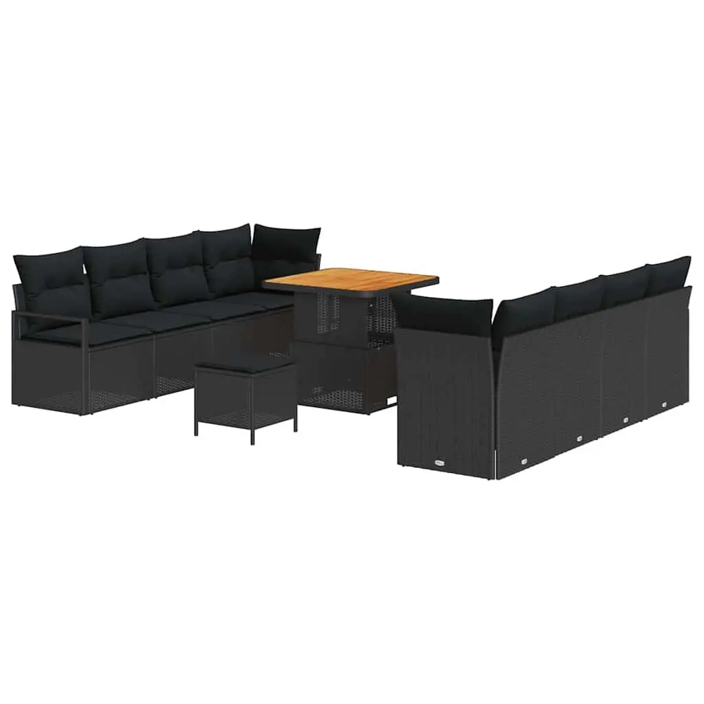 Black Outdoor Sofa Set with Storage Solutions