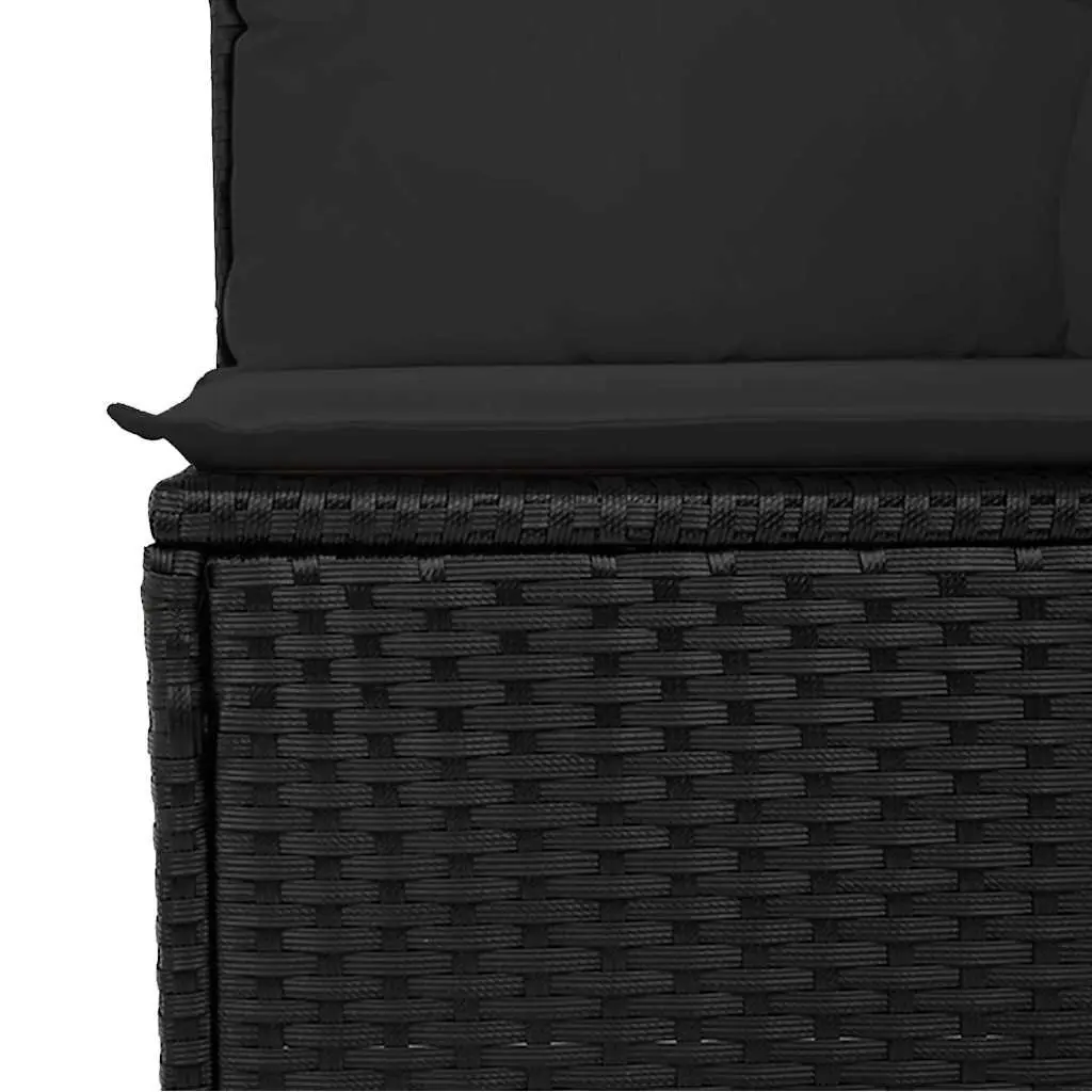 Outdoor Garden Sofa Set 12pc Black Poly Rattan Patio Furniture with Cushions