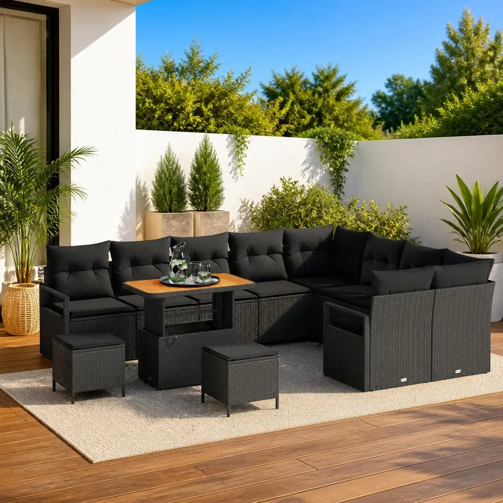 12pc Garden Sofa Set with Storage for Entertaining