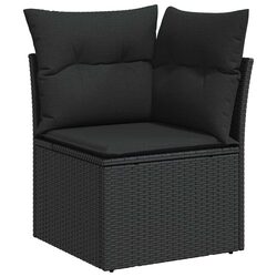 Practical 9-Piece Black Garden Sofa Set for Relaxation