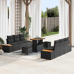 Versatile 9-Piece Black Sofa Set for Your Outdoor Space