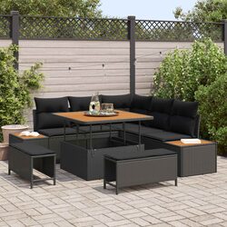 Functional 8-Piece Patio Sofa Set in Black