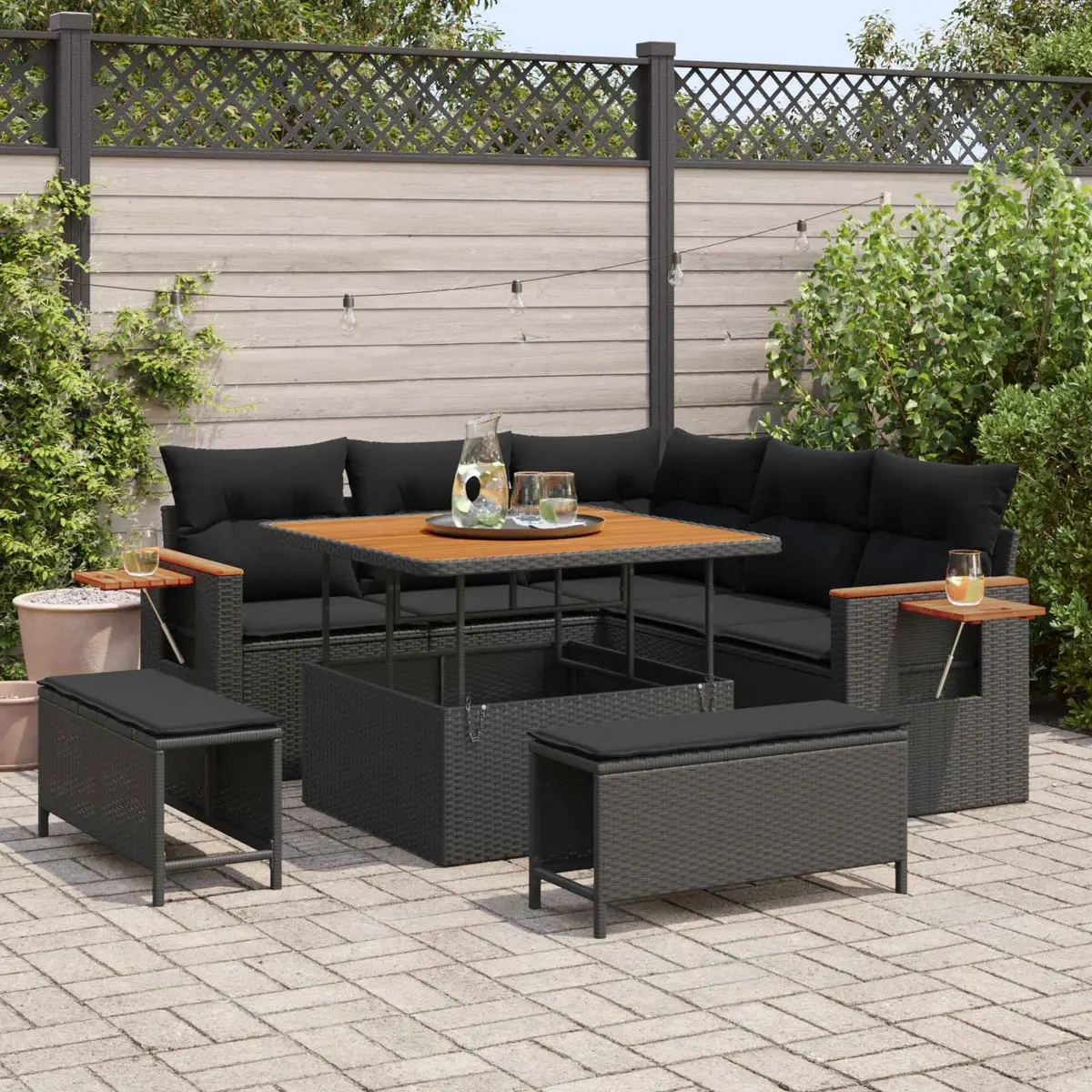 9 Piece Modular Sofa Set for Outdoor Use