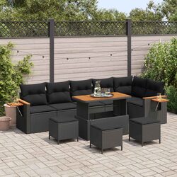 Versatile Black Rattan 12-Piece Outdoor Sofa Set