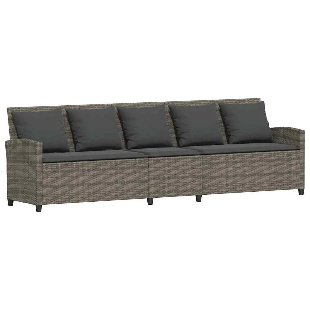 Garden Sofa Modular PE Rattan Grey Outdoor Furniture Set with Cushions