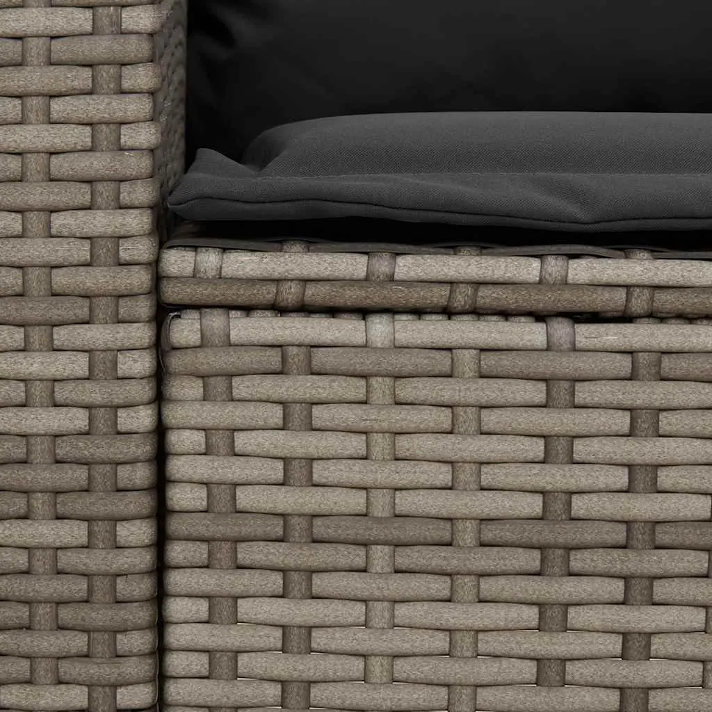Garden Sofa Modular PE Rattan Grey Outdoor Furniture Set with Cushions