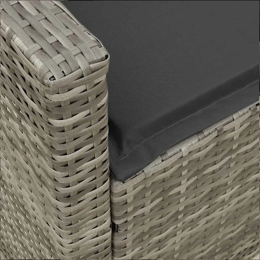Garden Sofa Modular PE Rattan Grey Outdoor Furniture Set with Cushions