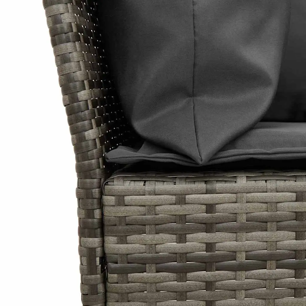 Garden Sofa Modular PE Rattan Grey Outdoor Furniture Set with Cushions