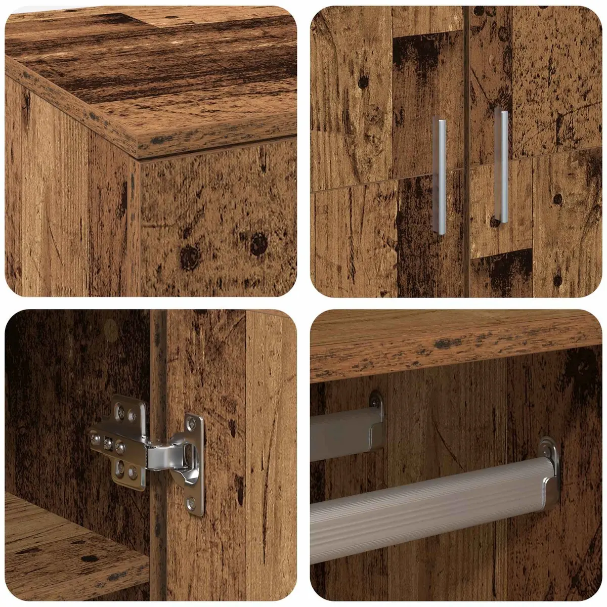 Highboard Storage Cabinet with Shelf Brown Engineered Wood 80 x 39 x 178 cm