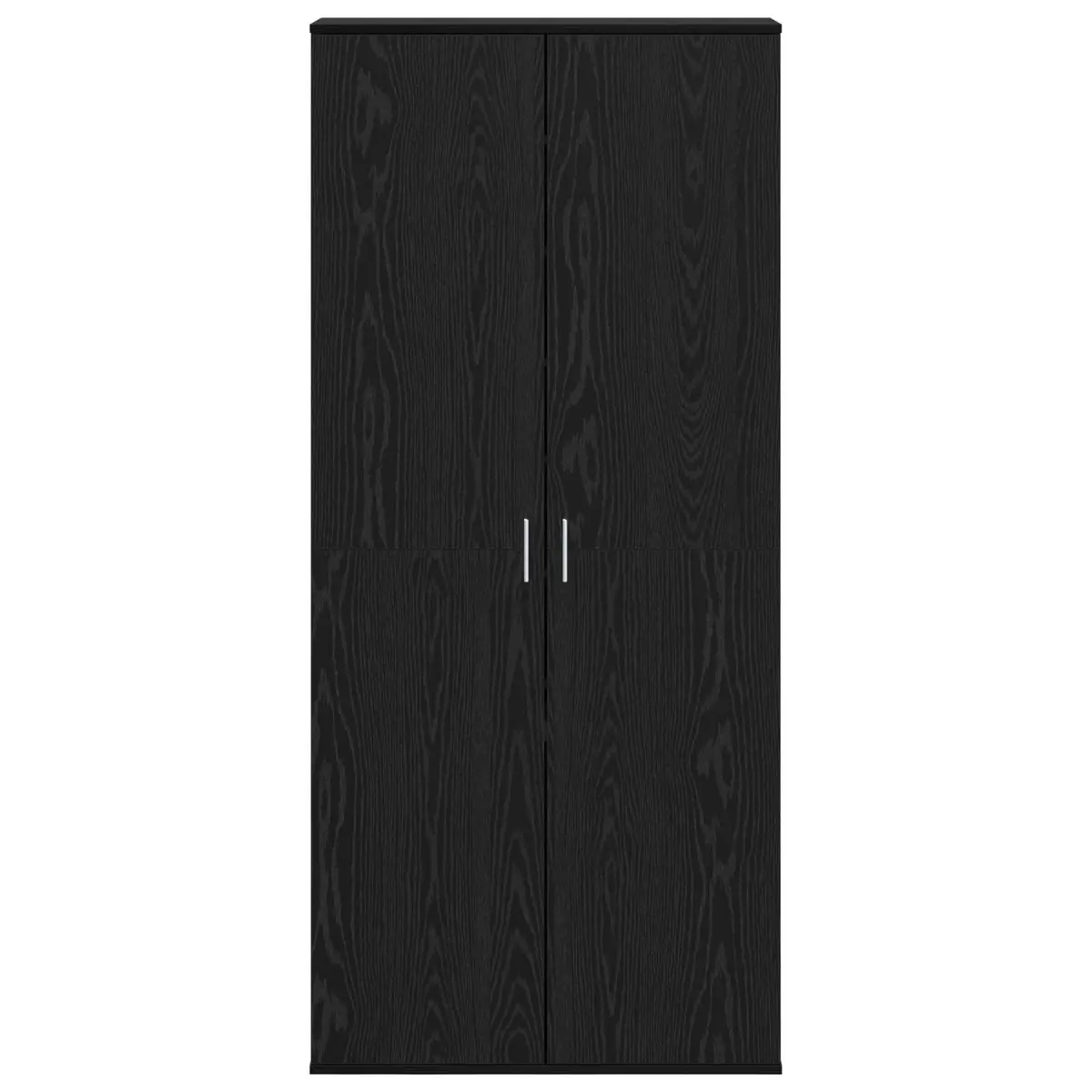 Highboard Storage Cabinet Engineered Wood 80x39x178cm Black Oak with Hinge Doors and Shelves