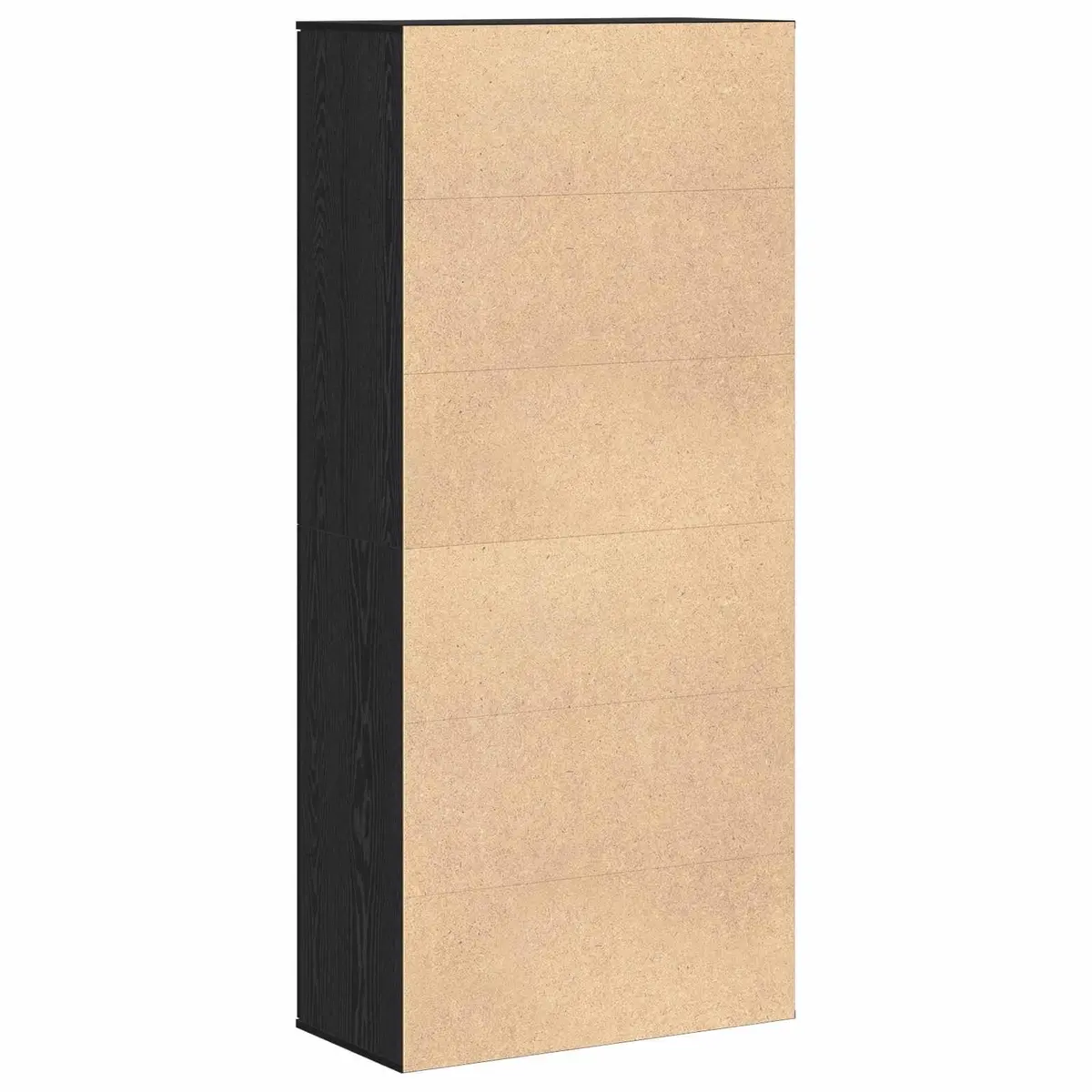 Highboard Storage Cabinet Engineered Wood 80x39x178cm Black Oak with Hinge Doors and Shelves