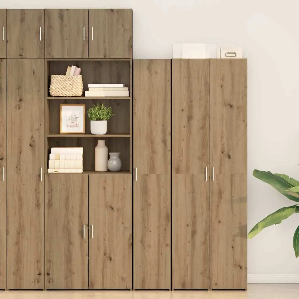 Highboard Engineered Wood 30 x 42.5 x 185 cm Brown Minimalist Storage Cabinet