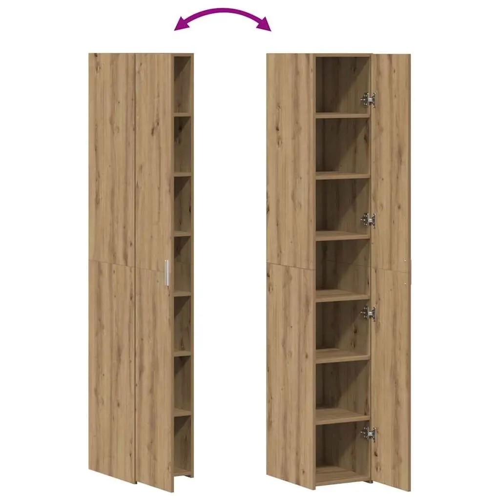 Highboard Engineered Wood 30 x 42.5 x 185 cm Brown Minimalist Storage Cabinet