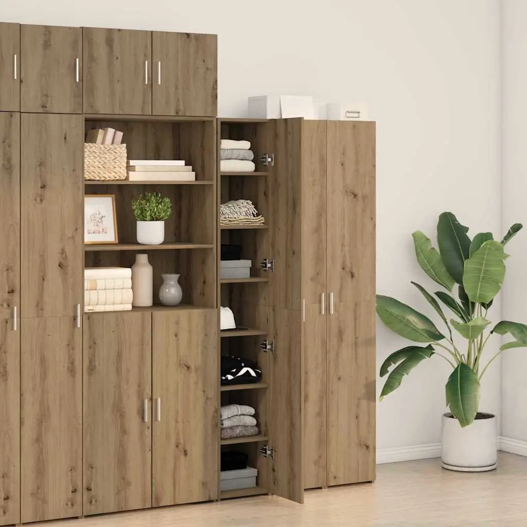 Highboard Engineered Wood 30 x 42.5 x 185 cm Brown Minimalist Storage Cabinet