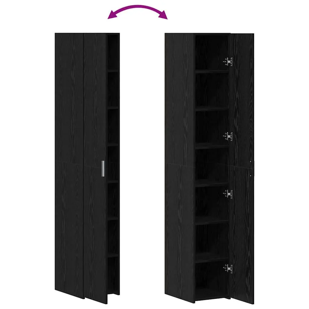 Highboard Black Oak Storage Cabinet Living Room Furniture Bedroom Organiser