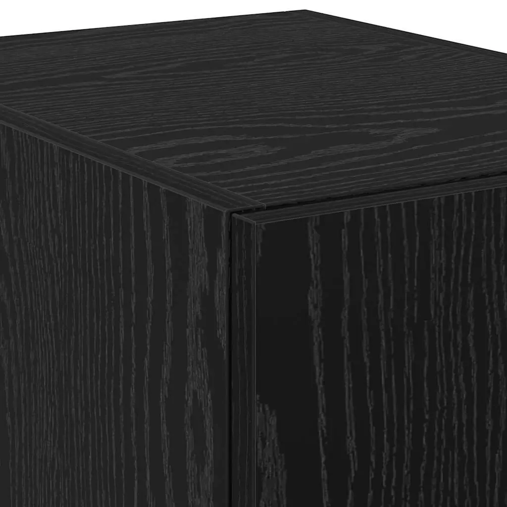 Highboard Black Oak Storage Cabinet Living Room Furniture Bedroom Organiser