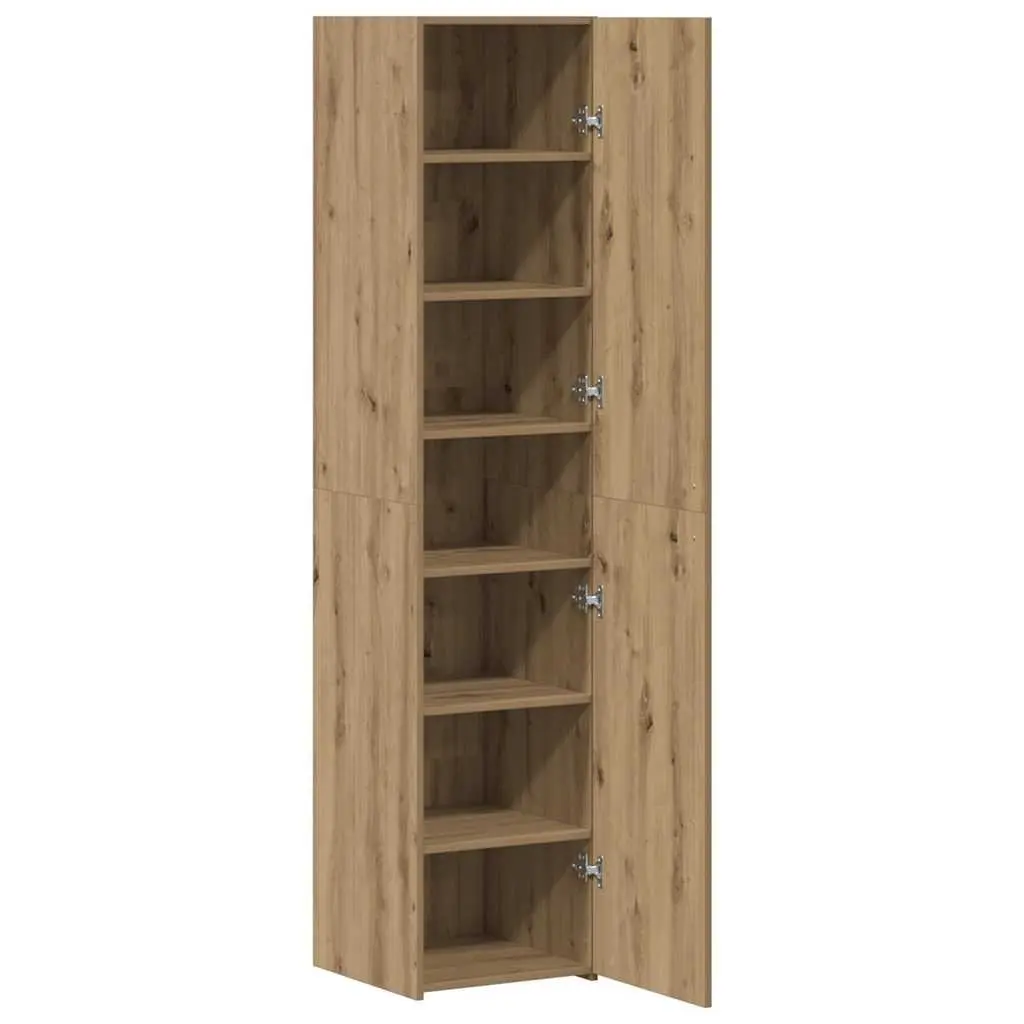 Highboard Storage Cabinet Brown Engineered Wood 40x42.5x185cm Minimalist Tall Profile