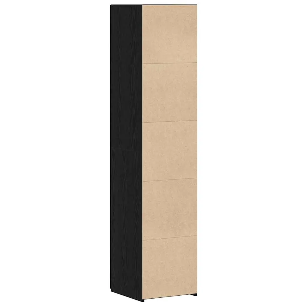 Black Oak Highboard 40 x 42.5 x 185 cm Engineered Wood Storage Cabinet Sideboard