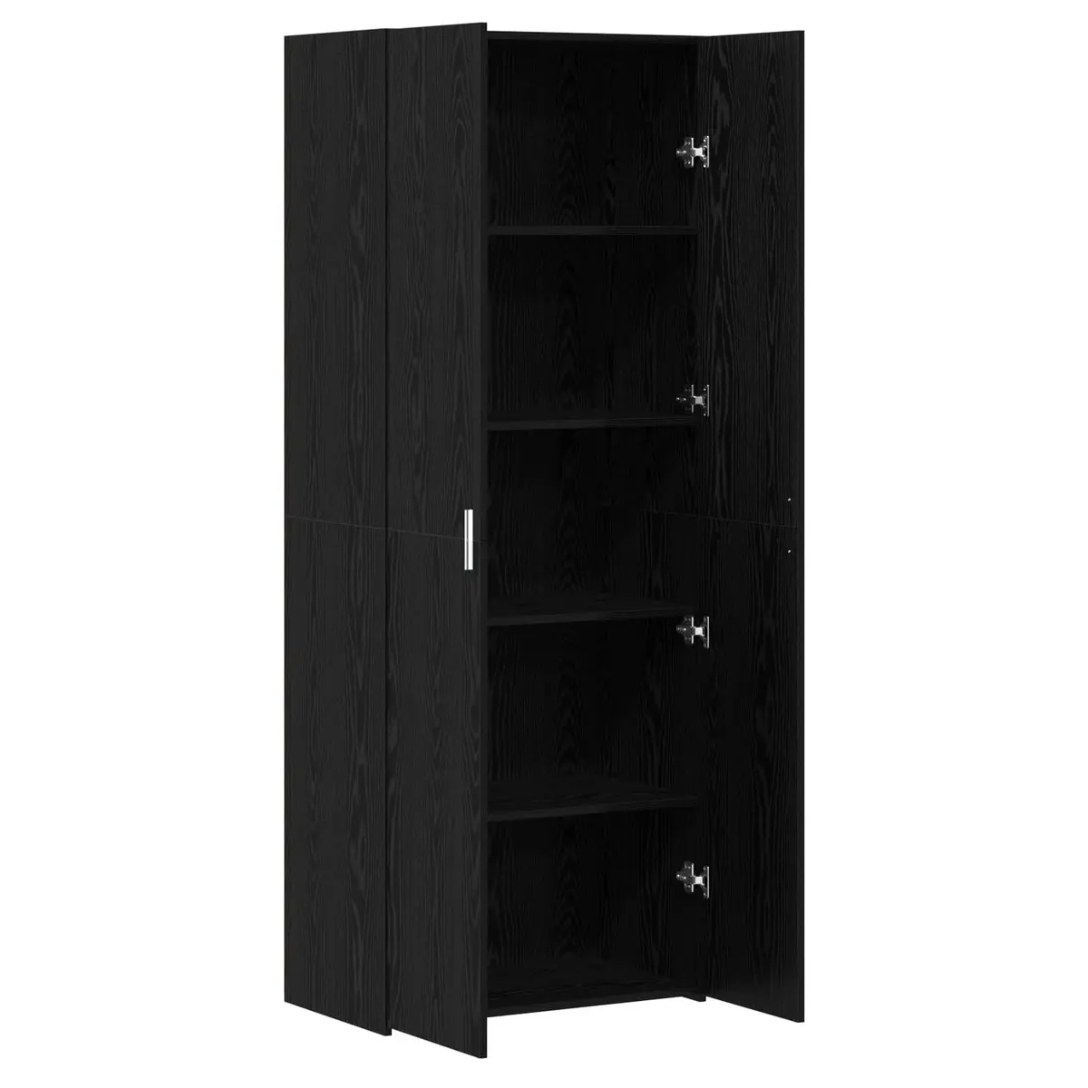 Engineered Wood Highboard Storage Cabinet Modern 70 x 42.5 x 185 cm Black