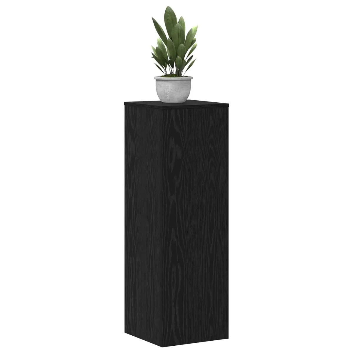 Plant Stand Engineered Wood 33 x 33 x 100 cm Black 2 Pieces Indoor Outdoor Garden Display