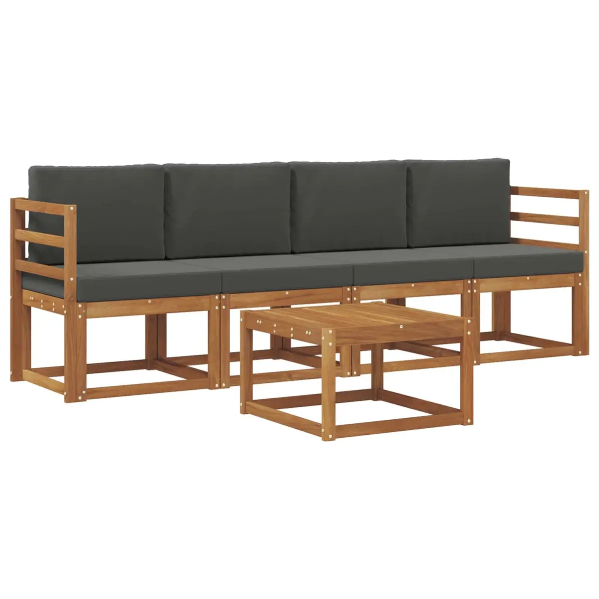 Outdoor Sofa Set 5-Piece Patio Furniture Acacia Wood Garden Sectional Seating
