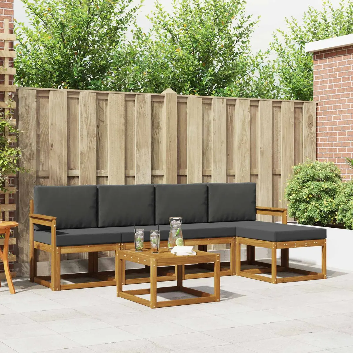6-Piece Outdoor Sofa Set for Garden or Patio Use