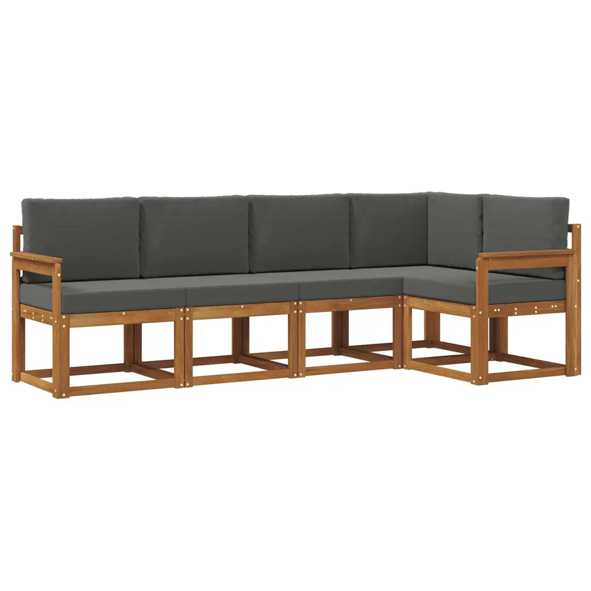 Outdoor Sofa Set 5 Pieces Garden Furniture Patio Lounge with Cushions Brown