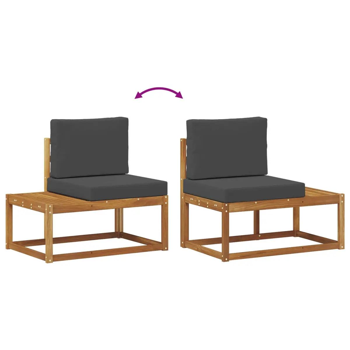 Outdoor Sofa Set 3 Piece Garden Furniture Brown Acacia Wood Patio Lounge