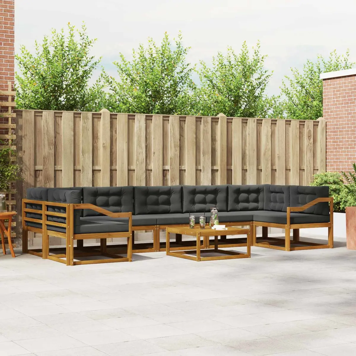 Outdoor Sectional Sofa Set 8 Pieces Modular Patio Lounge Garden Furniture