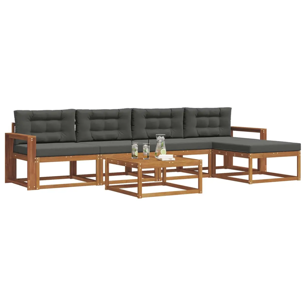 Outdoor Sectional Sofa Set 6pcs Garden Patio Furniture Modular Seating