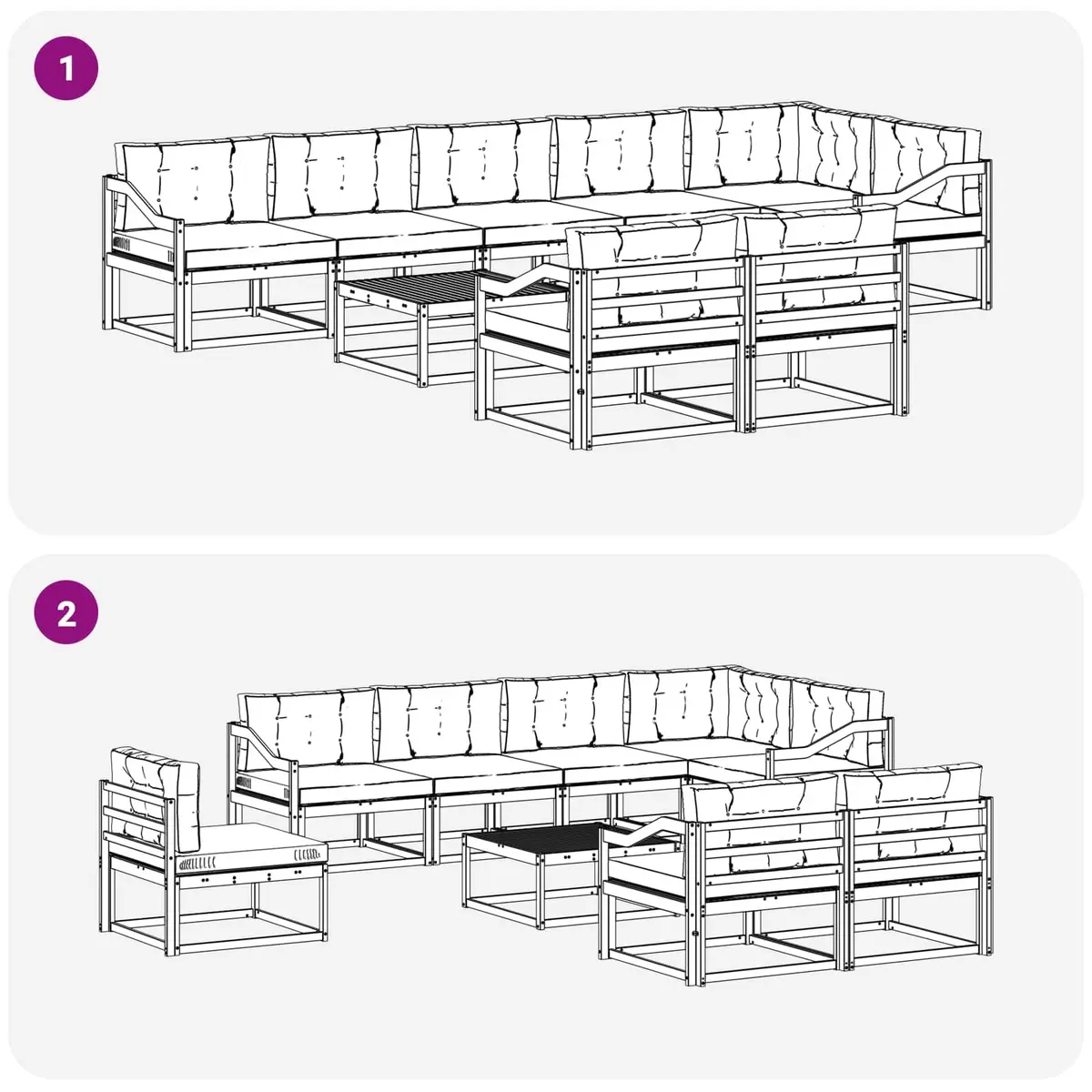 9-Piece Outdoor Sectional for Various Uses