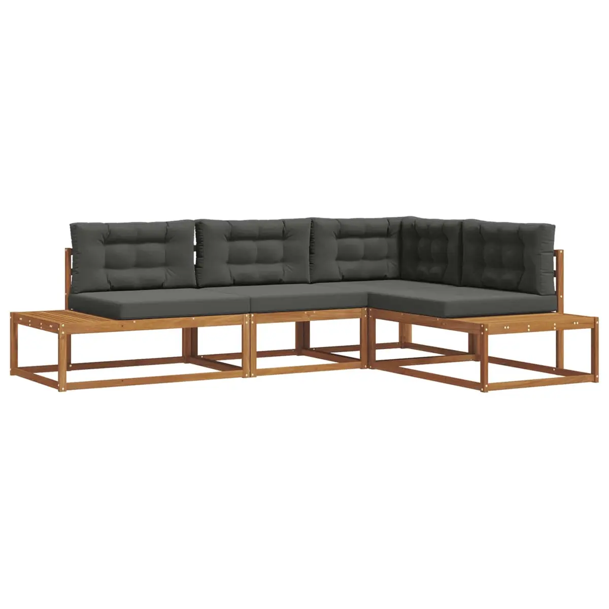 Outdoor Sectional Sofa Set Modern Garden Patio Furniture Brown Lounge Seating