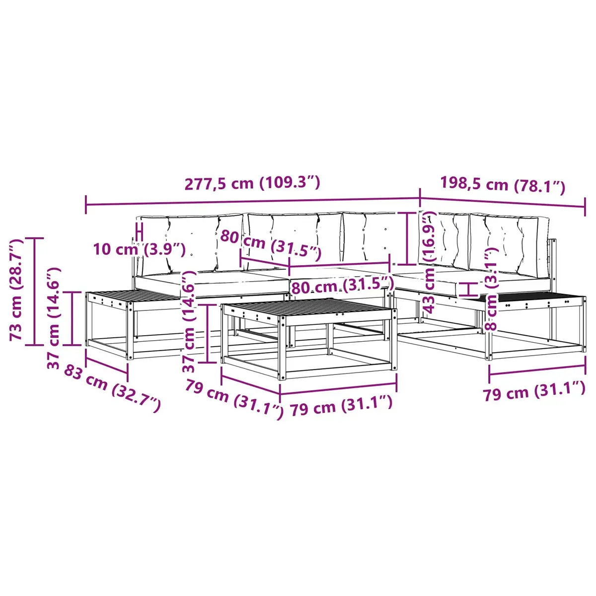 Outdoor Sectional Sofa for Home Use