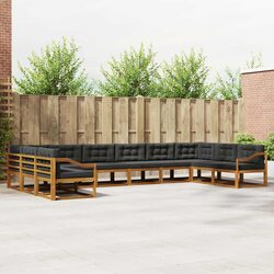 Outdoor Sectional Sofa Set 10 Piece Patio Garden Furniture with Cushions