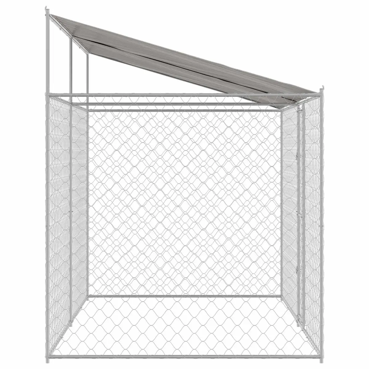 Dog Cage Outdoor Steel Frame Large Breed 400 x 200 x 256 cm Silver