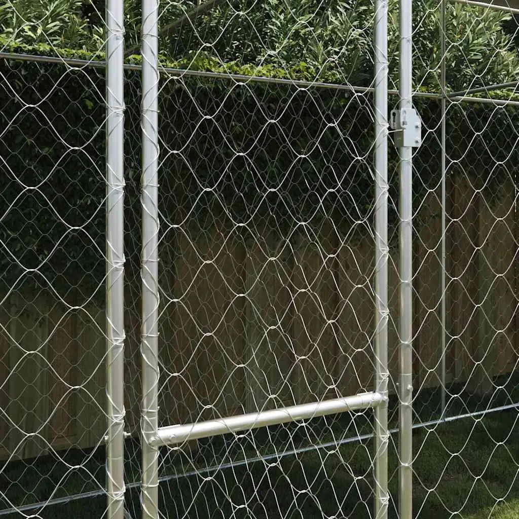 Dog Cage Steel Frame Outdoor Kennel Run Enclosure Large Breed Silver