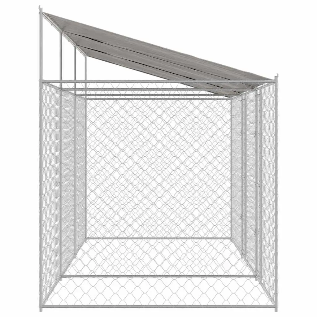 Dog Cage Steel Frame Outdoor Kennel Run Enclosure Large Breed Silver