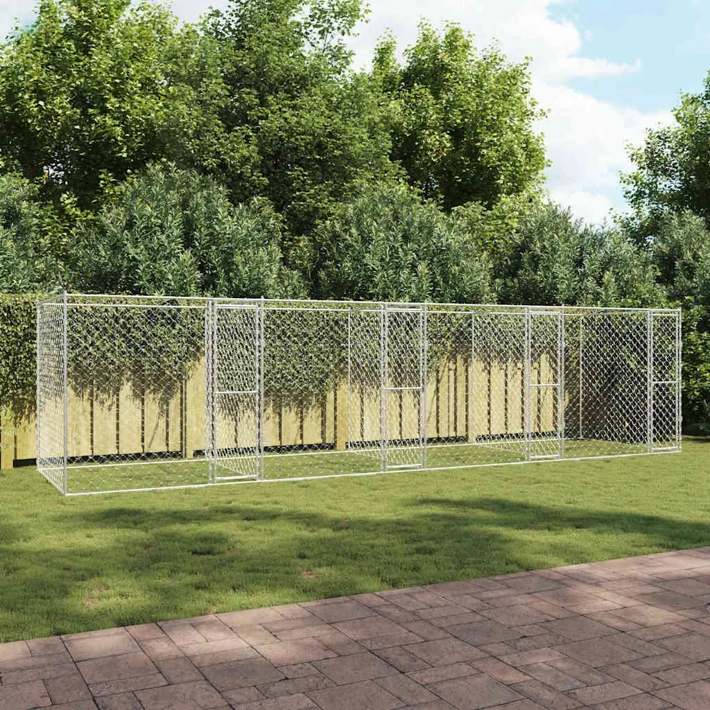Large Silver Dog Cage 800 x 200 x 200 cm for Gardens