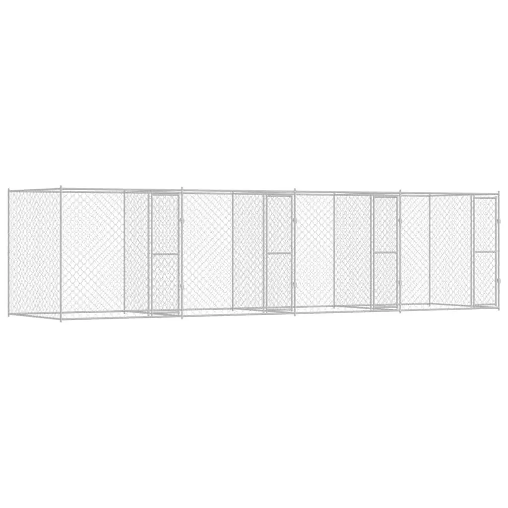 Large Silver Dog Cage 800 x 200 x 200 cm for Gardens