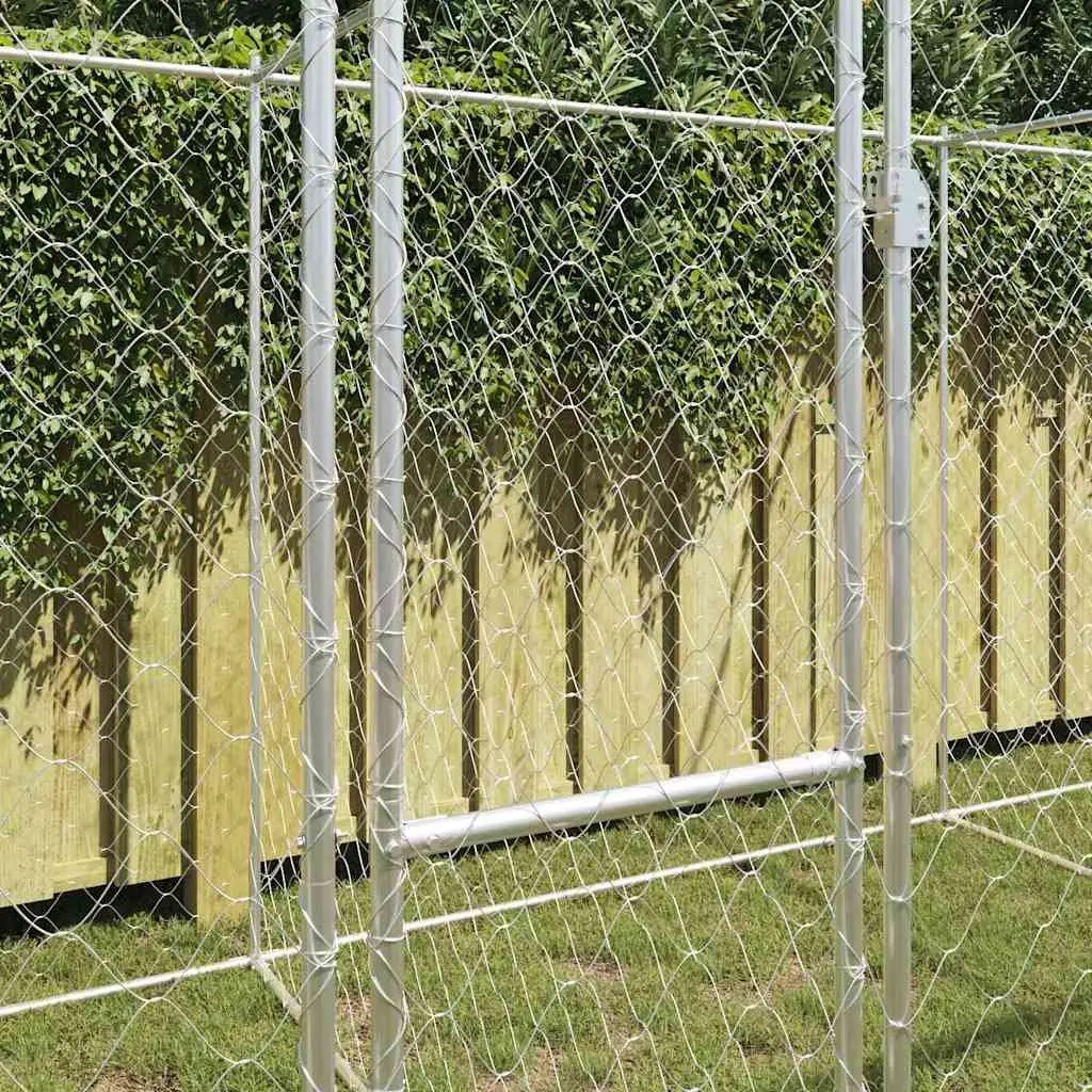 Large Silver Dog Cage 800 x 200 x 200 cm for Gardens