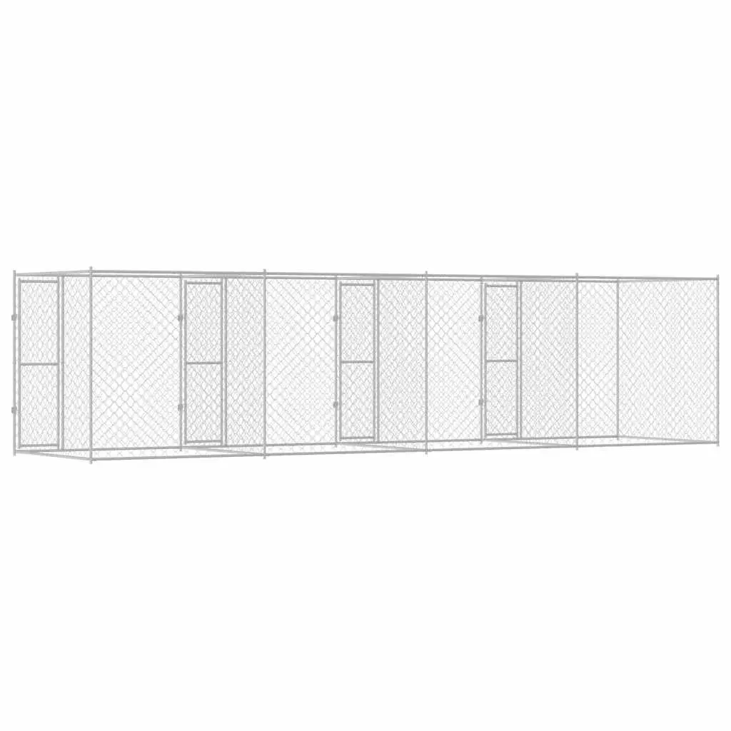 Large Silver Dog Cage 800 x 200 x 200 cm for Gardens